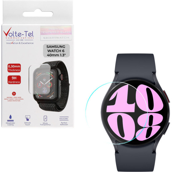 Volte-Tel Tempered Glass Samsung Watch 6 40mm R930/R935 1.30'' 9H 0.30mm 2.5D Full Glue Full COVER