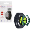 Volte-Tel Tempered Glass Samsung Watch 6 44mm 1.5'' 9H 0.30mm Pc Edge Cover With Key 3D Full Glue Full Cover GREEN