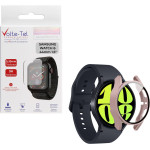 Volte-Tel Tempered Glass Samsung Watch 6 44mm 1.5'' 9H 0.30mm Pc Edge Cover With Key 3D Full Glue Full Cover Rose GOLD