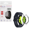 Volte-Tel Tempered Glass Samsung Watch 6 44mm 1.5'' 9H 0.30mm Pc Edge Cover With Key 3D Full Glue Full Cover TRANSPARENT