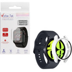 Volte-Tel Tempered Glass Samsung Watch 6 44mm 1.5'' 9H 0.30mm Pc Edge Cover With Key 3D Full Glue Full Cover WHITE