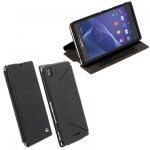 ���� SONY XPERIA T3 LEATHER MALMO FLIPCOVER STAND BLACK KRUSEL