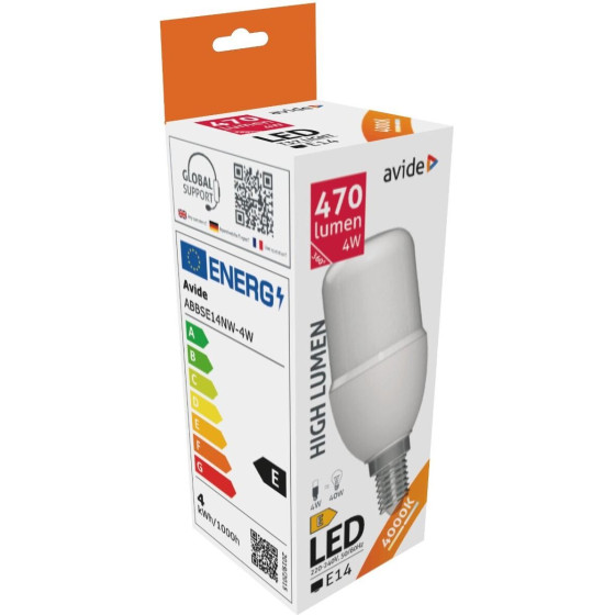 Avide Led Bright Stick Bulb T37 4W E14 Nw 4000K