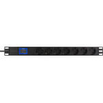 Deltaco ��������� Rack 19'' Pdu 7 Schuko, 3500W, �� ������� ������� Volt/Amp ����� - (GT-8637)