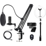 Deltaco Gaming Streaming Kit ( Webcam, Ring Light �� ����, ��������� �� ���� ��� Pop Filter) ����� - (GAM-170)
