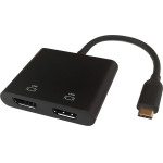 Deltaco Multi-Stream Transport Hub Type C �������� �� 2x Hdmi 4K/60Hz ������ 10cm ������ 10cm - (USBC-2HDMI)