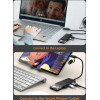 Cabletime Usb Hub 4x �����, 5Gbps, USB/USB-C �������, ����� - (CT-HUBT3-PB)
