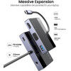 Orico Docking Station DM-5P, 5 �����, USB-C �������, 100W PD, 4K, ����� - (DM-5P-BK-BP)