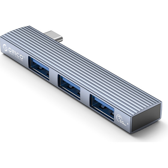 Orico Usb Hub AH-W13, 3x �����, 5Gbps, USB-C �������, ���� - (AH-W13-GY-BP)
