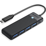Orico Usb Hub PAPW4A-C3, 4x �����, 5Gbps, USB-C �������, ����� - (PAPW4A-C3-015-BK-EP)