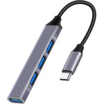 Powertech Usb Hub 4x �����, 5Gbps, USB-C �������, ���� - (PT-1113)