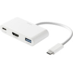 Deltaco ���������� USB-C To HDMI/Usb A, 4K 30Hz, USB-C Pd 3,0 100W, ������ - (USBC-HDMI23)
