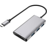 Deltaco Type C Hub 3x USB-A, SD/Microsd Card slot, �����/���� - (USBC-HUB200)