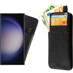 Idol 1991 ���� Samsung S23 Ultra 5G S918 6.8'' ANTI-Rfid Leather Smart Wallet Camera Guard BLACK