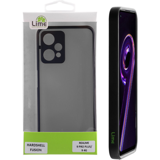 Lime Successories Lime ���� Realme 9 5G/9 Pro 5G 6.6'' Hardshell Fusion Full Camera Protection Black With Red KEYS