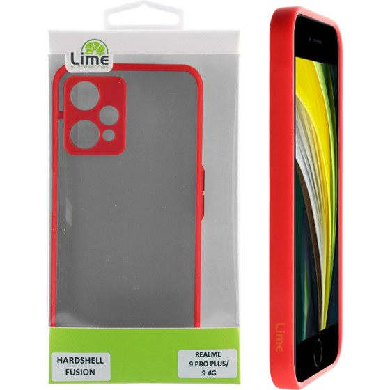 Lime Successories Lime ���� Realme 9 5G/9 Pro 5G 6.6'' Hardshell Fusion Full Camera Protection Red With Black KEYS