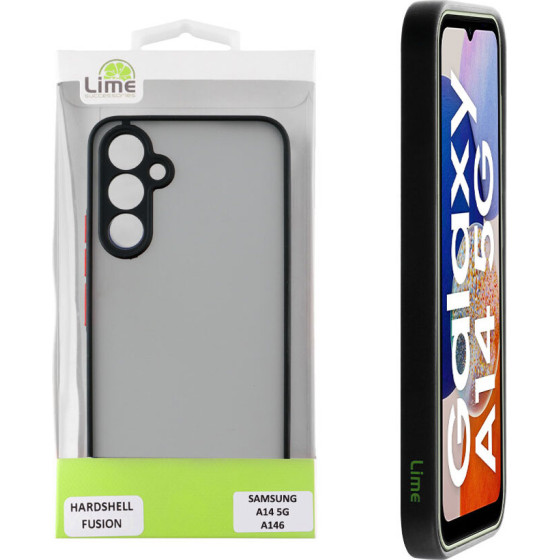 Lime Successories Lime ���� Samsung A14 4G A145/A14 5G A146 6.6'' Hardshell Fusion Full Camera Protection Black With Red KEYS