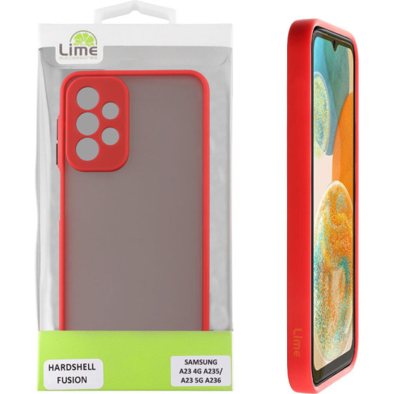 Lime Successories Lime ���� Samsung A23 4G A235/A23 5G A236 6.6'' Hardshell Fusion Full Camera Protection Red With Black KEYS
