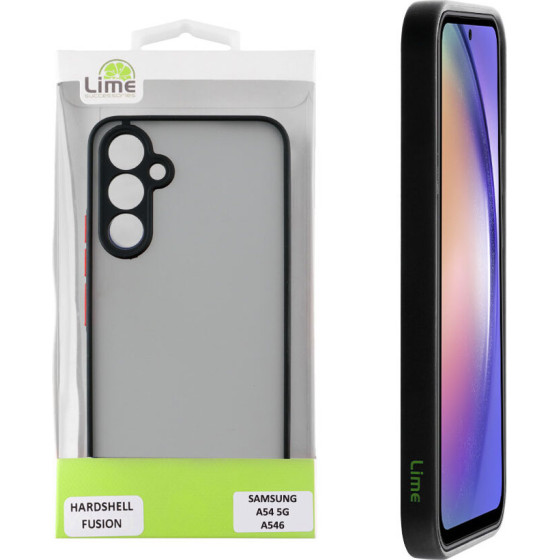 Lime Successories Lime ���� Samsung A54 5G A546 6.4'' Hardshell Fusion Full Camera Protection Black With Red KEYS