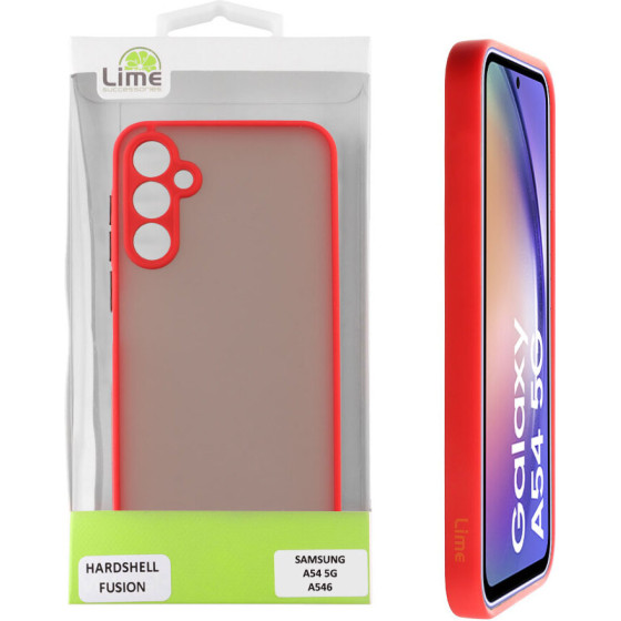 Lime Successories Lime ���� Samsung A54 5G A546 6.4'' Hardshell Fusion Full Camera Protection Red With Black KEYS