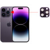 Volte-Tel Camera Glass Cover Iphone 14 Pro 6.1''/14 Pro Max 6.7'' 9H 0.30MM 3D ALUMINIUM-Electroplating Frame PURPLE