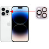 Volte-Tel Camera Glass Cover Iphone 14 Pro 6.1''/14 Pro Max 6.7'' 9H 0.30MM 3D ALUMINIUM-Electroplating Frame SILVER