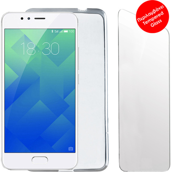 Volte-Tel Combo Meizu M5S 5.2'' Tempered 0.30 + ���� Slimcolor Air WHITE