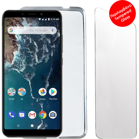 Volte-Tel Combo Mi A2/Mi 6X 5.99'' Tempered 0.30 + ���� Slimcolor Air WHITE