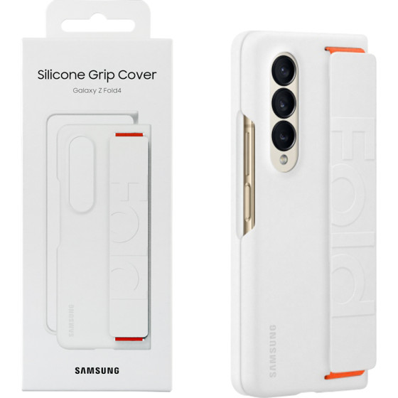 Samsung ���� Galaxy Z Fold 4 5G F936 Silicone Grip Cover White Packing Or - (EF-GF936TWEGWW)