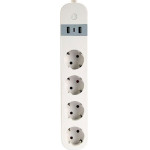 Gembird Smart Power Strip With Usb Charger 4 Sockets White - (TSL-PS-S4U-01-W)
