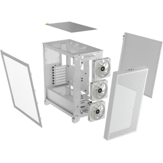 Corsair Mid Tower Atx Case 3000D Rgb Airflow Windowed Tempered Glass - White - (CC-9011256-WW)