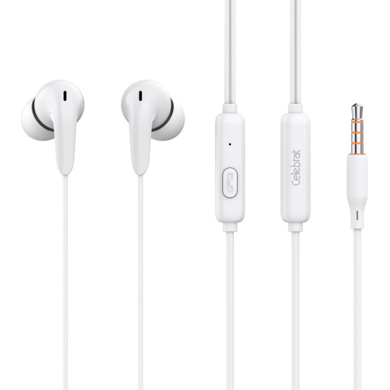Celebrat Earphones �� ��������� G26, 3.5mm, 1.2m, ����� - (G26-WH)