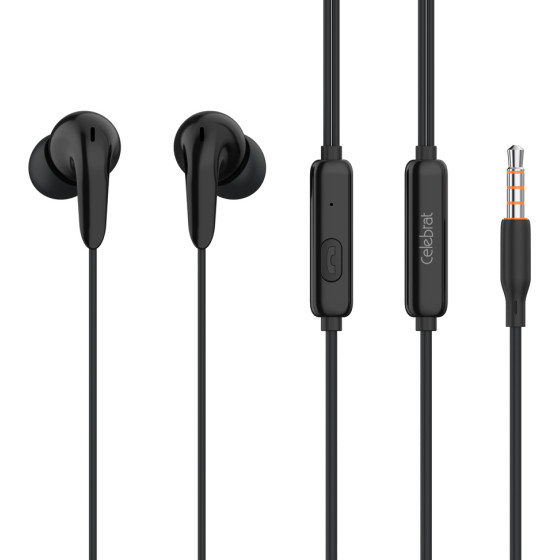 Celebrat Earphones �� ��������� G26, 3.5mm, 1.2m, ����� - (G26-BK)