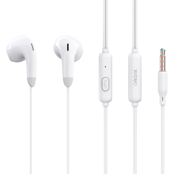 Celebrat Earphones �� ��������� G27, 3.5mm, 1.2m, ����� - (G27-WH)