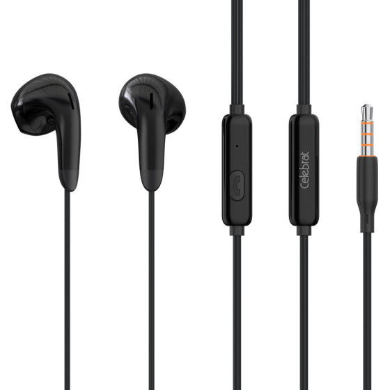 Celebrat Earphones �� ��������� G27, 3.5mm, 1.2m, ����� - (G27-BK)