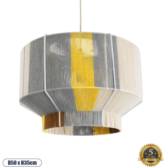 GloboStar Habana Boho �������� ��������� ������ �������� 1 x E27 AC220-240V IP20 - �50 x �35cm - ��� �� ������� ��� ���� - ���� �� ��� ����������� ����� ���� ������ ��������� ������ - 5 ������ ������� - (02290)