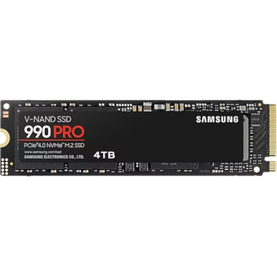 Samsung Ssd M.2 Nvme PCI-E GEN4 4TB Series 990 PRO, M.2 2280, Nvme PCI-E GEN4x4, Read 7450MB/s, Write 6900MB/s, 5YW - (MZ-V9P4T0BW)