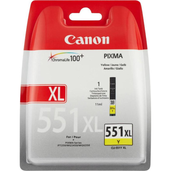 Canon ������ Inkjet CLI-551YXl Yellow Blister Pack - (6446B004)