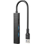 XO HUB014A Plastic Portable 4 In 1 Docking Station Usb (USB3.0+2x USB2.0+TF) - (XO-HUB014A)