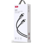 XO NB-Q250B Pd 60W TYPE-C �� TYPE-C Pvc Shiny Colorful Fast Charging Cable ����� - (XO-NB250BK)