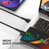 XO NB240 Football ������� �������� TYPE-C Soft Rubber CABLE, ����� - (XO-NB240TBK)