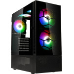 Kolink Observatory Mx Glass Argb Midi Tower Case - Black (With 5 Argb Fans - 2x140mm & 3x120mm) - (PGW-CH-KOL-113)