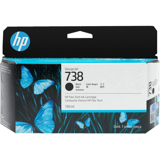 HP 738 130-Ml Black Designjet Ink Cartridge - (498N4A)
