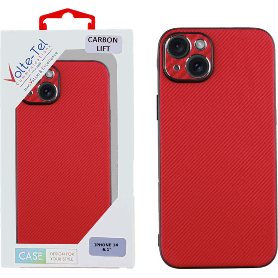 Volte-Tel ���� Iphone 14 6.1'' Carbon Lift Full Camera Protection RED