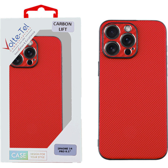 Volte-Tel ���� Iphone 14 Pro 6.1'' Carbon Lift Full Camera Protection RED