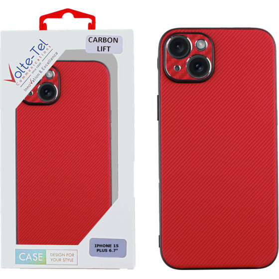 Volte-Tel ���� Iphone 15 Plus 6.7'' Carbon Lift Full Camera Protection RED