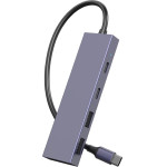 Powertech Usb Hub 4x �����, 10Gbps, USB-C �������, ���� - (PTH-110)