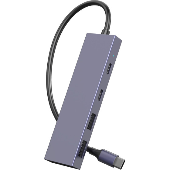 Powertech Usb Hub 4x �����, 10Gbps, USB-C �������, ���� - (PTH-110)