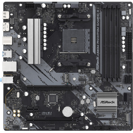Asrock ������� A520M Phantom Gaming 4, 4x DDR4, AM4, Usb 3.2, Matx - (A520M-PG4)