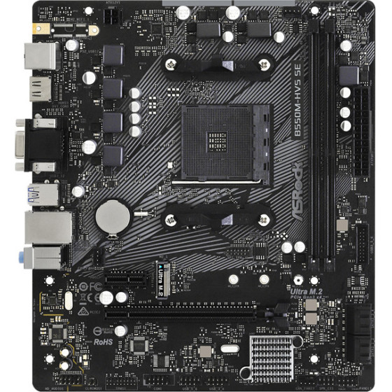 Asrock ������� B550M-Hvs SE, 2x DDR4, AM4, Usb 3.2, Matx - (B550M-HVS-SE)